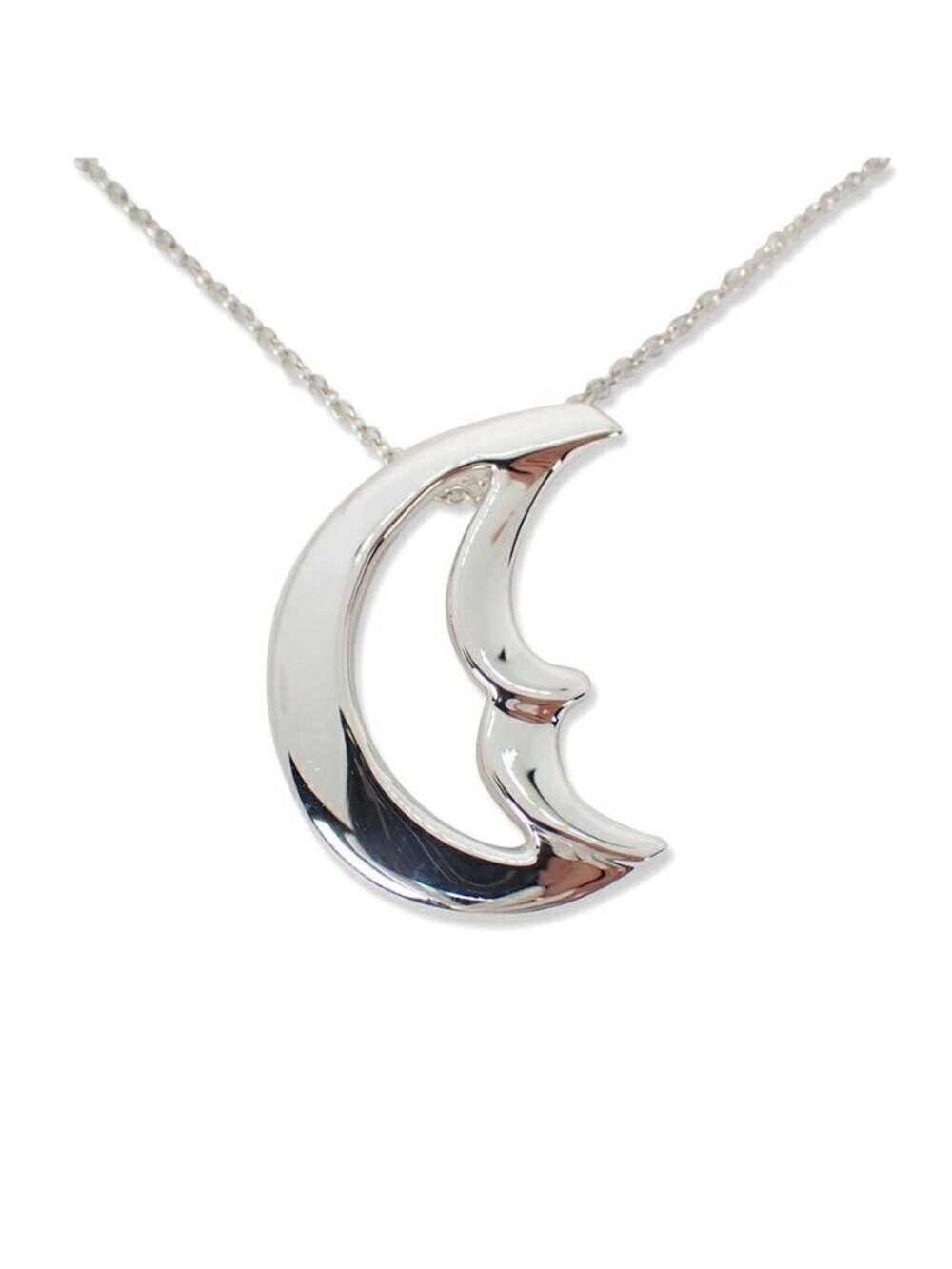 Tiffany & Co 925 Crescent Moon Pendant Necklace